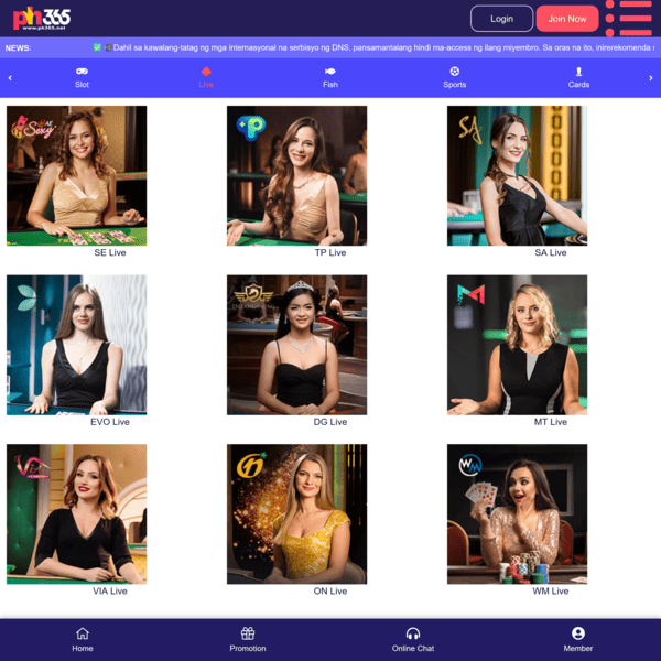 PH365 Live Casino Games