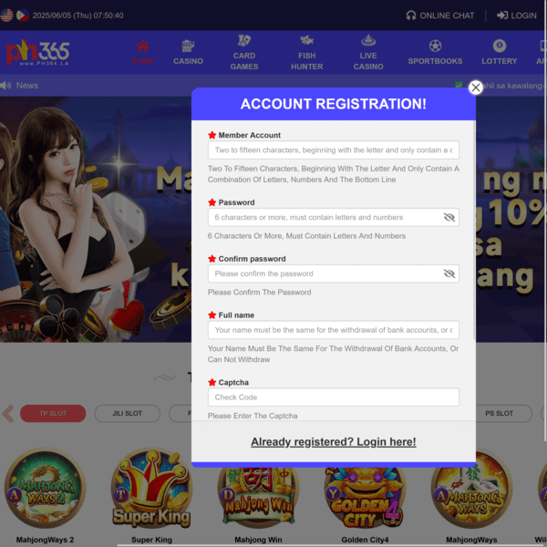 PH365 Registration Popup