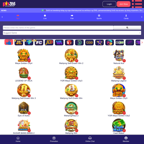PH365 Slot Games List